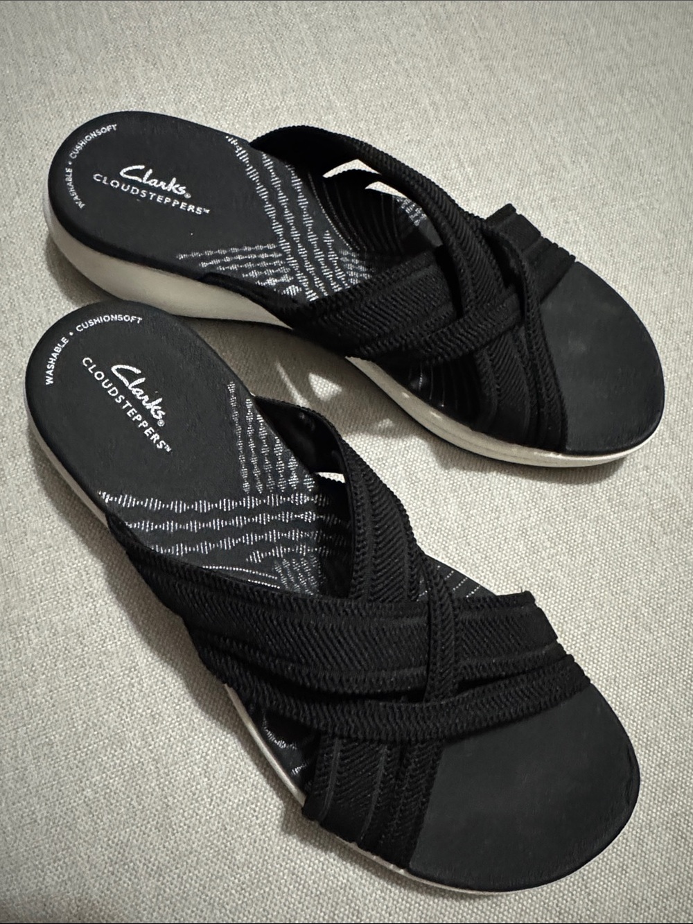 Clarks Cloudsteppers Mira Isle Sandals-Sz 8,5-Black-EUC